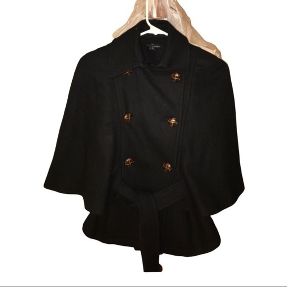 RARE Peppe Peluso Cap sleeves pea coat with interesting buttons Sz S